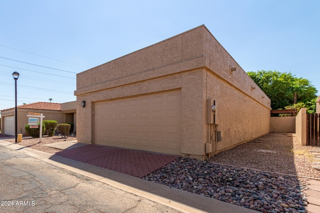 view of garage