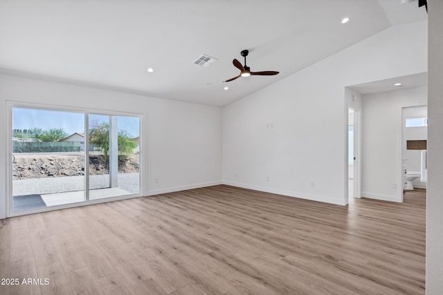 11509 W Langford Ct, Youngtown, AZ 85363 - empty room featuring lofted ceiling, wood finished floors, recessed lighting, baseboards, and ceiling fan