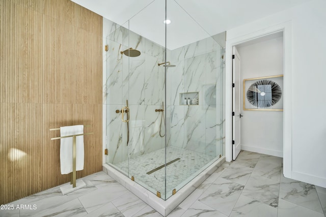 bathroom featuring an enclosed shower