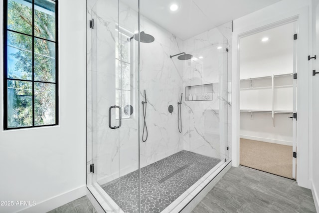 bathroom with an enclosed shower