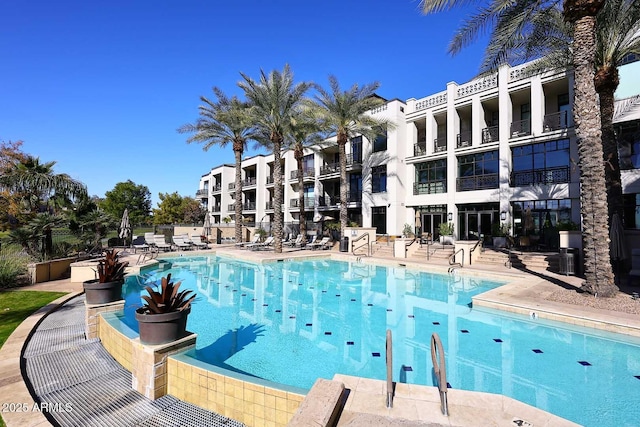 view of pool with a patio area