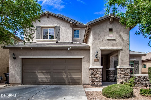 view of property with a garage