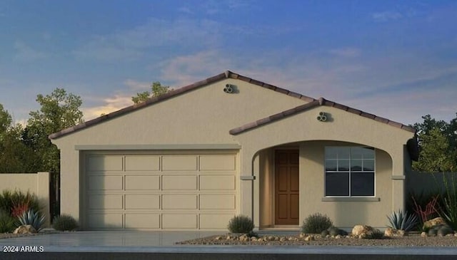 view of front facade featuring a garage