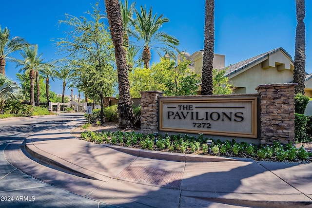 view of community sign