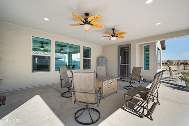 view of patio / terrace with ceiling fan