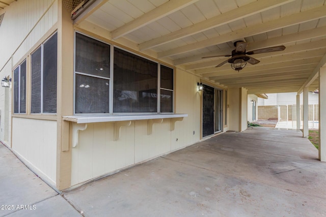 view of patio / terrace with a ceiling fan