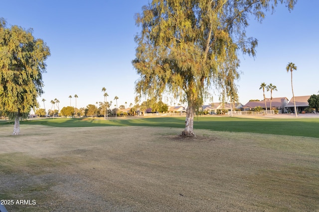 view of community featuring a lawn