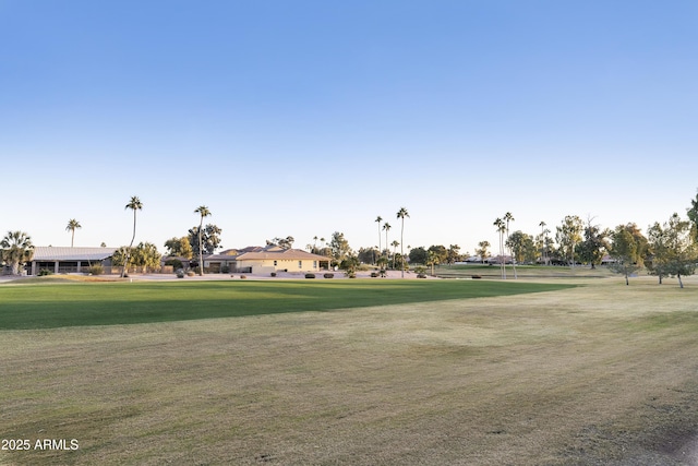 view of property's community featuring a lawn