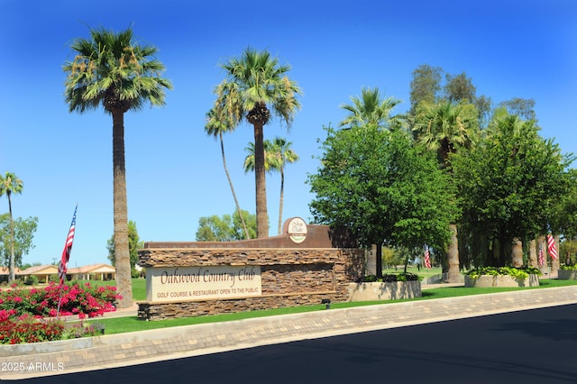 view of community sign