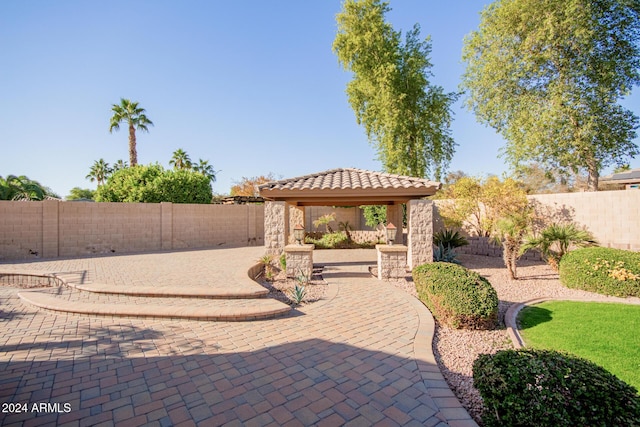 view of patio / terrace with a gazebo