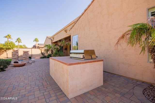 view of patio featuring area for grilling