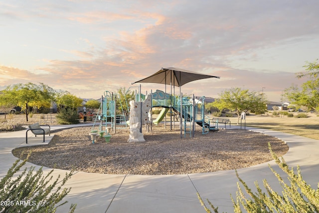 view of playground at dusk