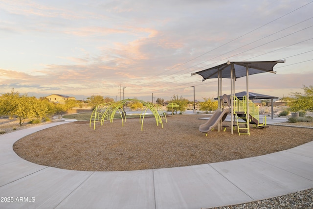 view of playground at dusk