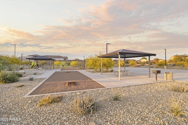 view of community with a gazebo