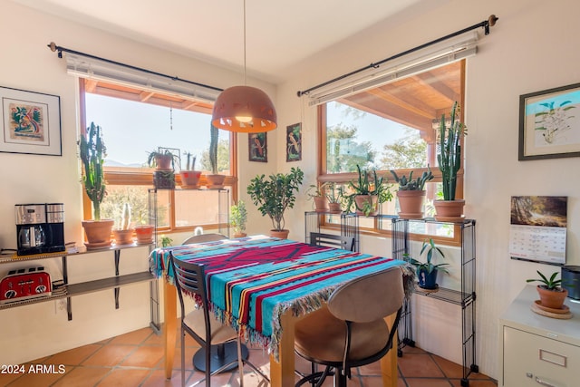 view of tiled dining area