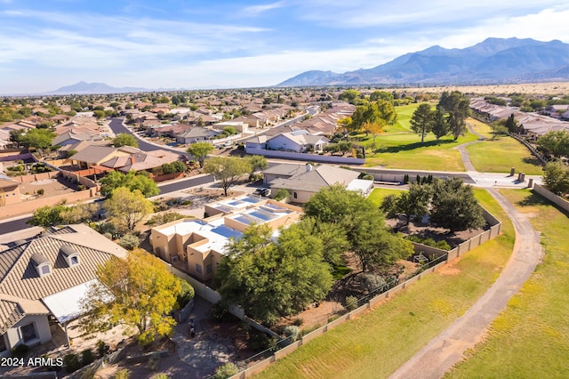 aerial view with a mountain view