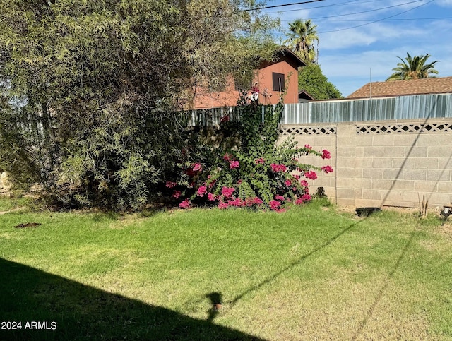 view of yard featuring fence