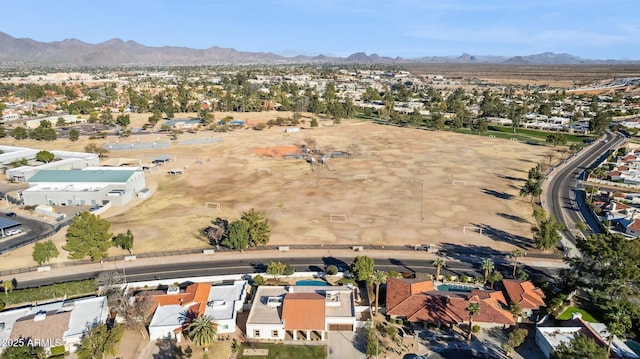 aerial view with a mountain view