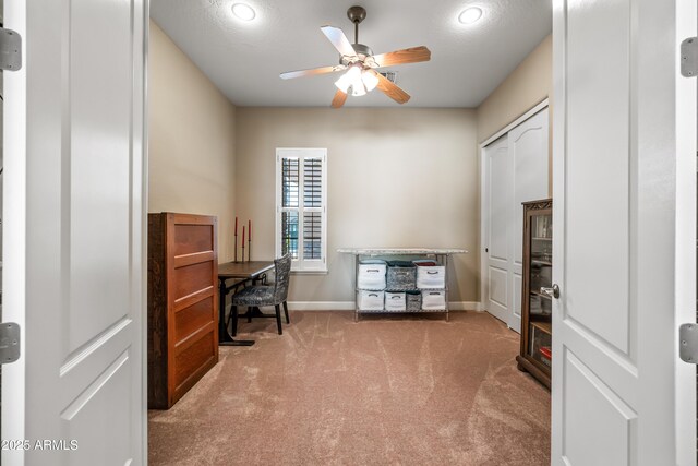 2565 N 141st Ln, Goodyear, AZ 85395 - office area with carpet floors, a ceiling fan, baseboards, and recessed lighting