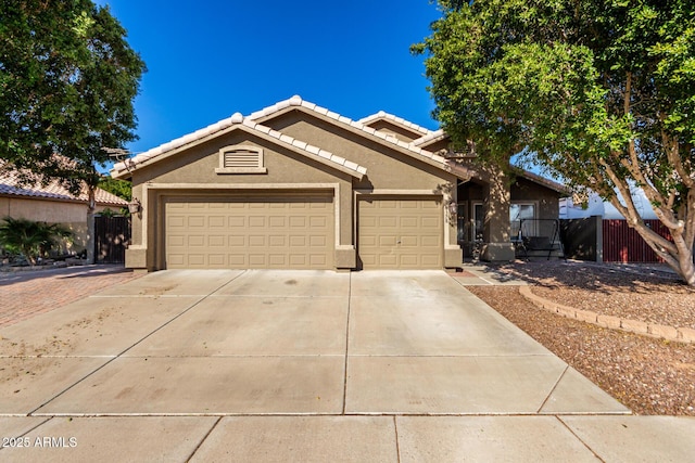 view of front facade featuring a garage