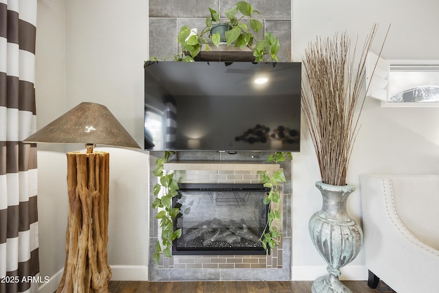 living area featuring wood finished floors