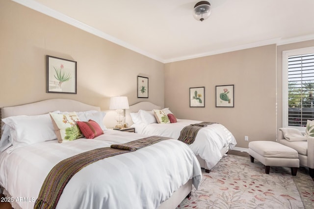 bedroom featuring ornamental molding