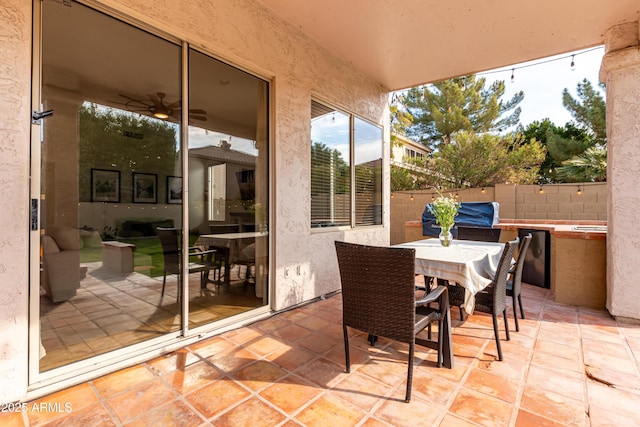 view of patio with a grill