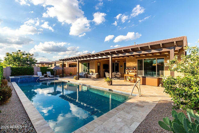 5328 S Wesley Cir, Mesa, AZ 85212 - view of pool featuring an outdoor living space, an in-ground hot tub, and a patio area