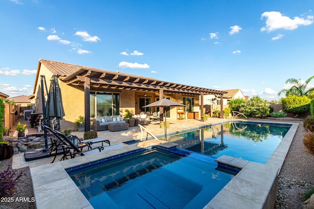 5328 S Wesley Cir, Mesa, AZ 85212 - view of pool with outdoor lounge area, a patio area, and a pool with connected hot tub