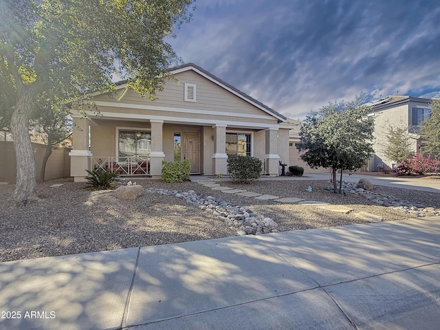 view of front of property with a porch