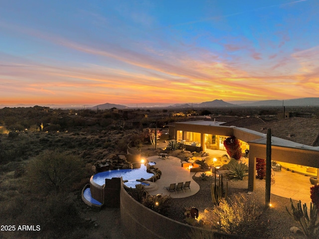 exterior space with a mountain view