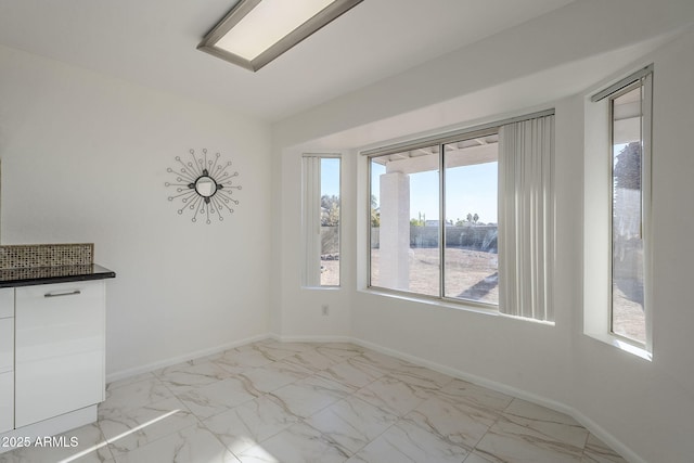 view of unfurnished dining area