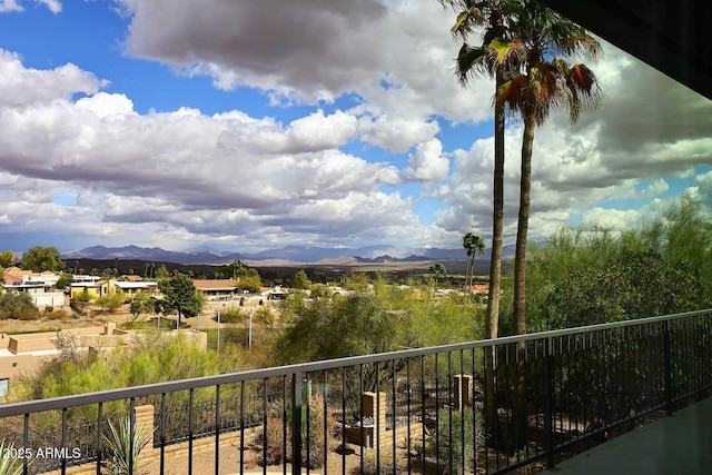 balcony with a mountain view