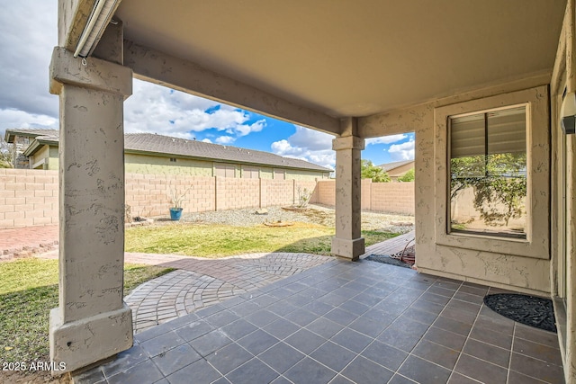 view of patio with a fenced backyard