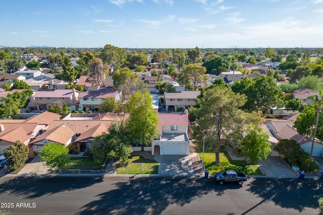 drone / aerial view with a residential view