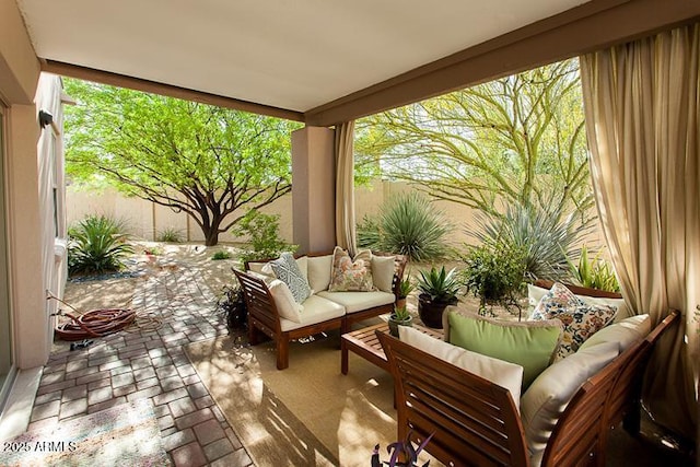 view of patio / terrace with an outdoor hangout area