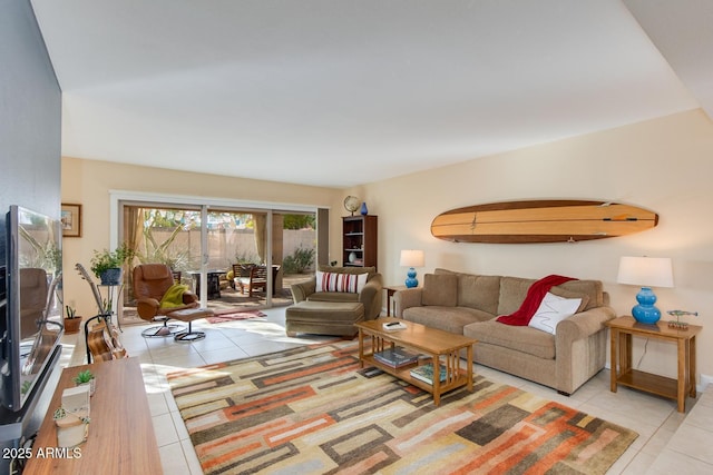 view of tiled living room