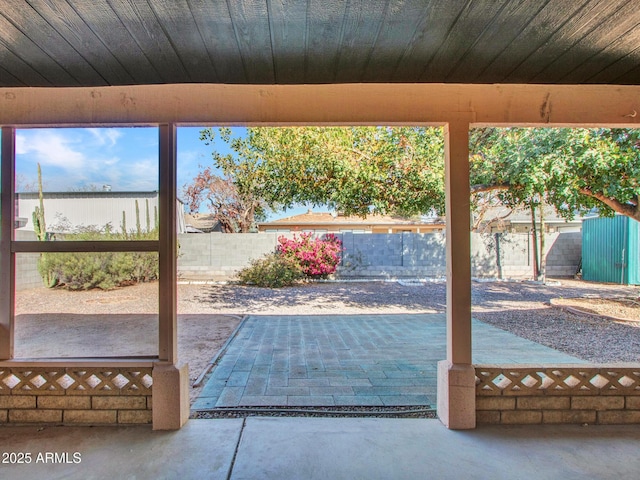 doorway featuring concrete floors