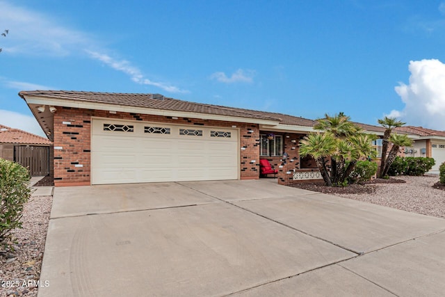 ranch-style home with a garage