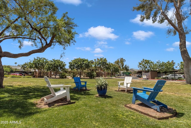 view of community with a lawn