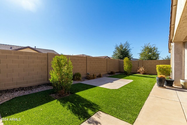 view of yard featuring a patio area