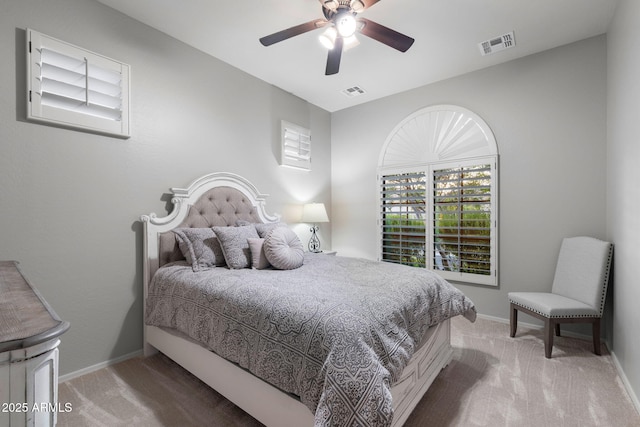 8633 E Kael Cir, Mesa, AZ 85207 - bedroom with carpet, baseboards, and ceiling fan