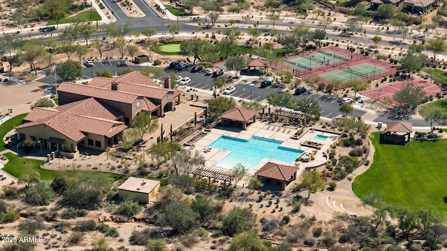 8633 E Kael Cir, Mesa, AZ 85207 - drone / aerial view of a pool area