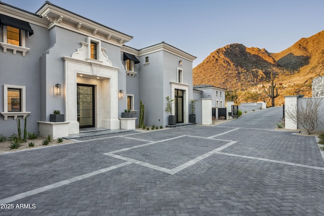 view of street with a mountain view