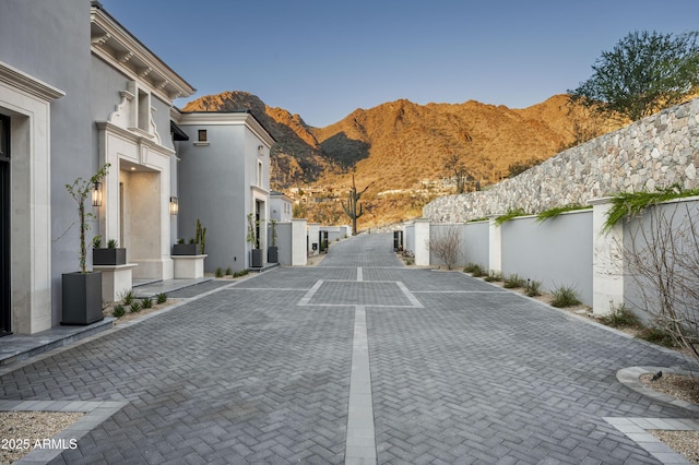 view of street featuring a mountain view