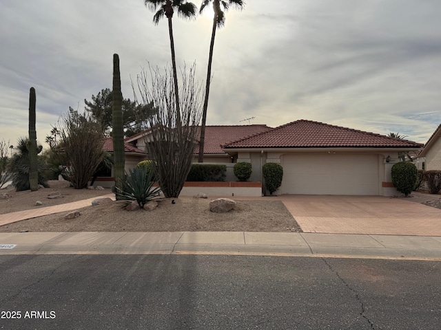 view of front of house with a garage