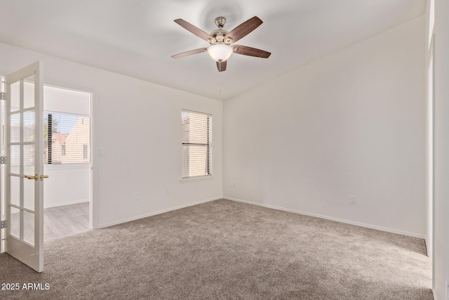 1021 S Greenfield Rd Unit 1211, Mesa, AZ 85206 - carpeted empty room with a ceiling fan and french doors