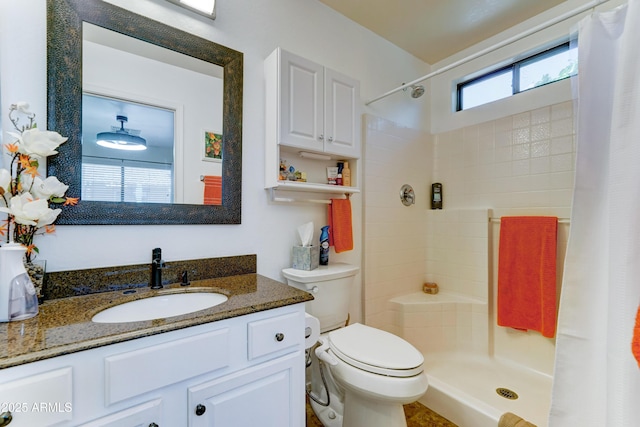 2101 S Meridian Rd Unit 250, Apache Junction, AZ 85120 - bathroom with a shower with curtain, toilet, and vanity