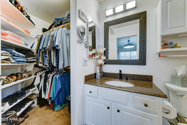 2101 S Meridian Rd Unit 250, Apache Junction, AZ 85120 - bathroom with a walk in closet, vanity, and toilet