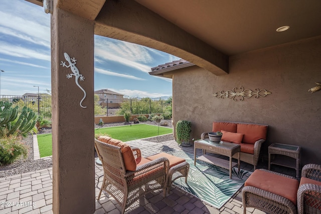 view of patio / terrace with an outdoor hangout area